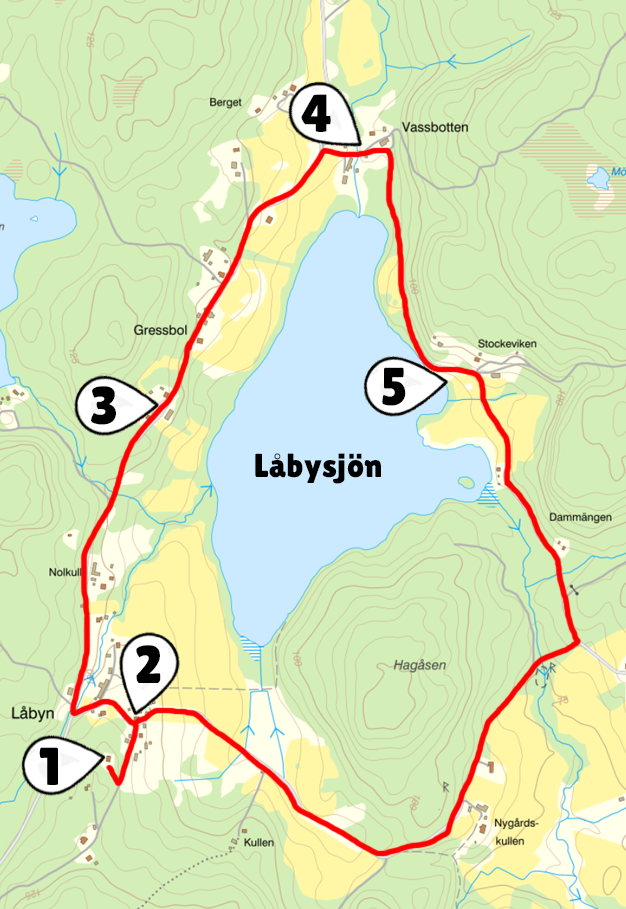 Karta för Låbysjön runt 2026